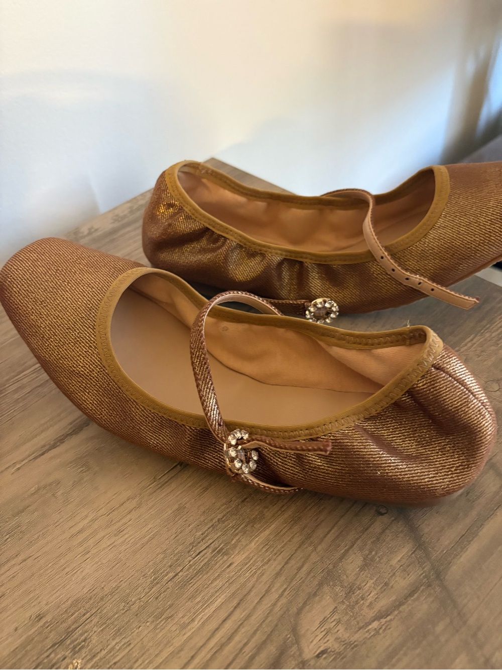 Mishka Metallic Bronze Ballet Flats